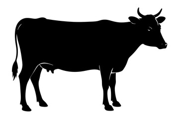 cow silhouette, cow vector illustration, bull, cow icon	
