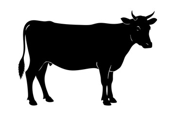 cow silhouette, cow vector illustration, bull, cow icon	
