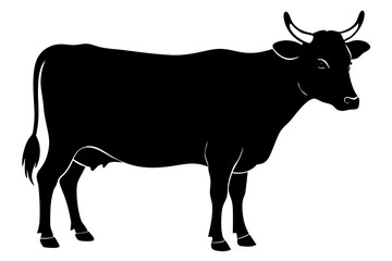 cow silhouette, cow vector illustration, bull, cow icon	
