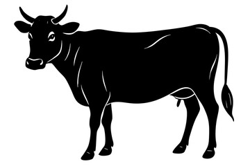 cow silhouette, cow vector illustration, bull, cow icon	
