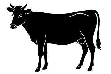 cow silhouette, cow vector illustration, bull, cow icon	
