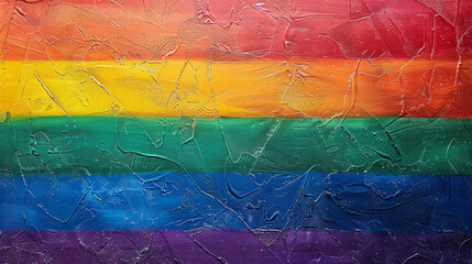 Fototapeta premium Vibrant pride flag displaying bold colors against textured background for celebration