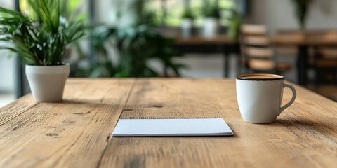 Coffee, Notebook, and Cozy Cafe.