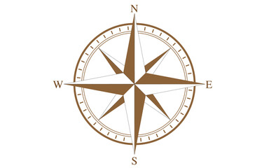 Wind rose engraving nautical compass vector image, compass image 4 directions © Funtastech