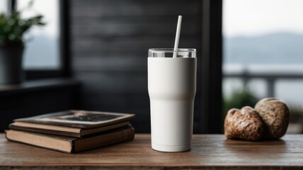 Blank white tumbler mockup