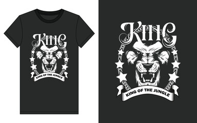 T-shirt design concept, King of the jungle