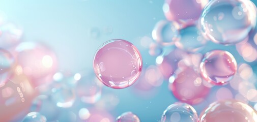 Beautiful translucent bubbles in vibrant colors, creating a dreamy and soft atmosphere for backgrounds or creative projects.