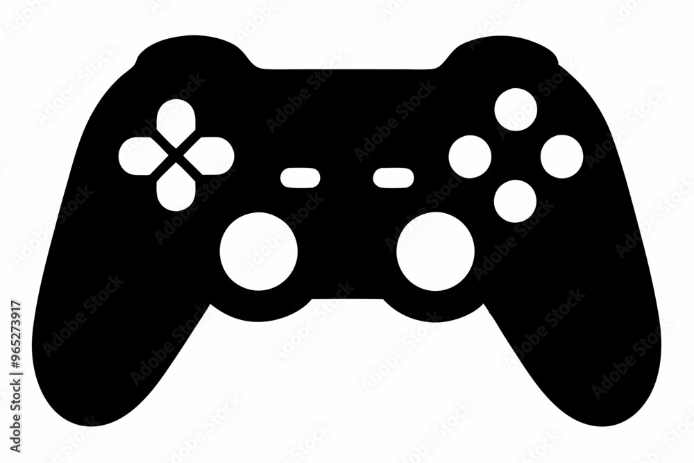 Wall mural gaming controller silhouette vector, joystick icon silhouette