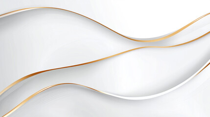 Fototapeta premium Golden lines and waves. Soft flowing abstract pattern in warm cream and white hues with smooth wave-like curves.