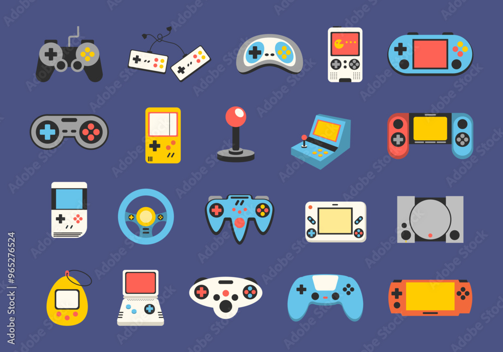 Fototapete video game console element set