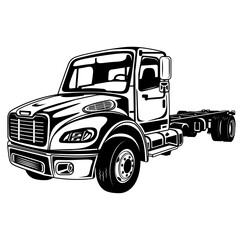 Truck | Semi Truck | Heavy Vehicle | Truck Driver | Machine Operator | Construction Vehicle | Skilled Driver | Trucker Dad | Original Illustration | Vector and Clipart | Cutfile and Stencil