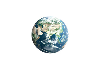 Fototapeta premium Globe depicting Earth with detailed continents, planet model. Isolated on a transparent background