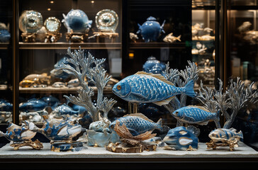 Subtle Serenity in Refined Fish Display with Tranquil Tones - Oceanic Beauty