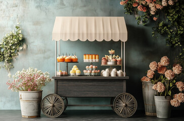 Chic Dessert Cart with Playful Striking Contrasts - Sweet Treats on the Go