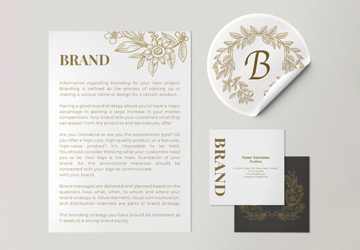 Stationery Flatlay Corporate Identity Mockup