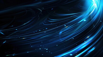 Obraz premium Abstract Blue Light Trails and Glowing Particles