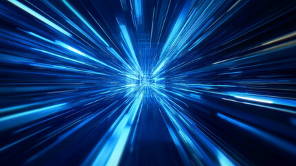 Radial blue light through the tunnel glowing in the darkness for print designs templates, Advertising materials, 