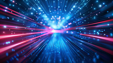 Obraz premium This neon light background features vibrant pink, yellow, and blue neon lines,