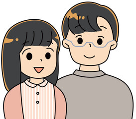 笑顔の若いカップル