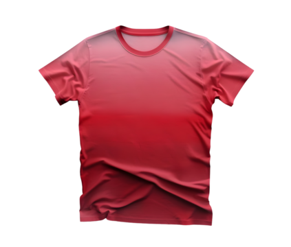 Red Gradient T-Shirt Mockup. Isolated on transparent background