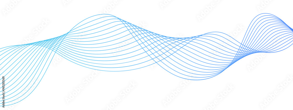 Poster Abstract colorful modern Curved wavy lines tech futuristic Colorful glowing frequency sound wave technology. Business curve lines in transparent background. 