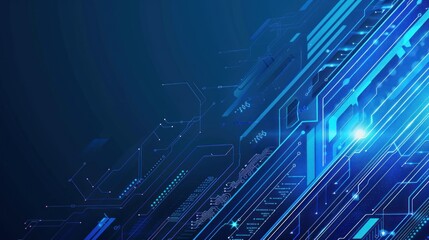 Naklejka premium Abstract Blue Circuit Board Background