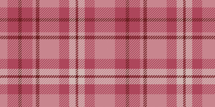 This textile design showcases a seamless tartan pattern in shades in pink and red color characterized by intersecting lines squares for a refined classic look.