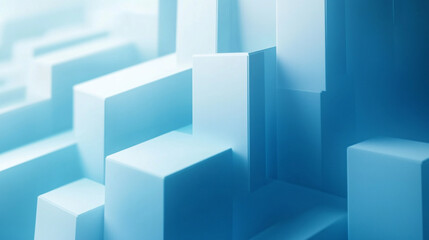 Fototapeta premium 3d square box block blue background