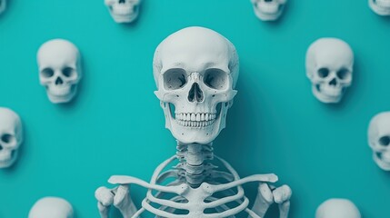 Mythical Skeleton Creatures in High Detail 8K Visualization with Copy Space for Text