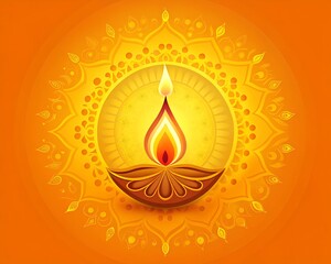 Bright Diwali greeting card background