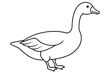 Goose line art vector, goose outline icon 