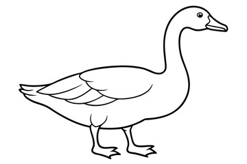 Goose line art vector, goose outline icon 