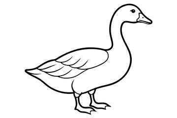 Goose line art vector, goose outline icon 