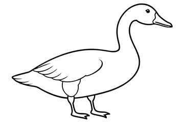 Goose line art vector, goose outline icon 