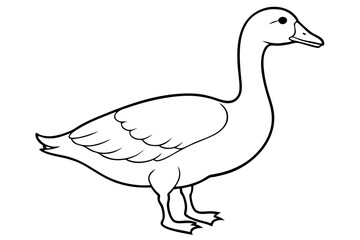 Goose line art vector, goose outline icon 