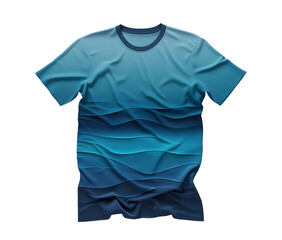 Blue Gradient T-shirt Mockup. Isolated on transparent background