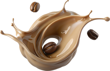 Coffee milk chocolate splashes. Isolated