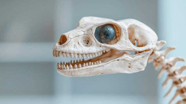 Detailed Amphibian Skull Anatomy with Zoological Reference in High Resolution 8K - Copy Space for Text Available