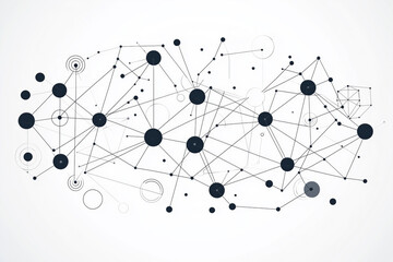 A black and white image of a network of dots