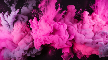 Obraz premium pink paint splash isolated on black background. paint background.