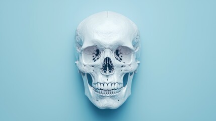 Detailed 8K High-Resolution CT Scan of Human Skull - Medical Anatomy Illustration with Copy Space for Text