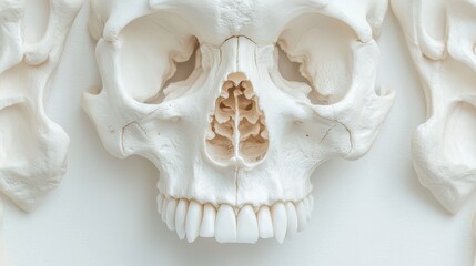 Naklejka premium Detailed Skeletal Model of Human Pelvis for Scientific Reference with Copy Space in 8K High Detail Resolution