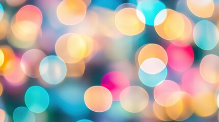 Fototapeta premium A vibrant display of colorful bokeh lights fills the background, creating a lively and enchanting ambiance perfect for celebrations