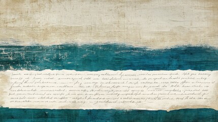 Abstract ocean art with text overlay