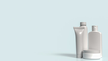 The Cosmetics package on white Background image 3d rendering.
