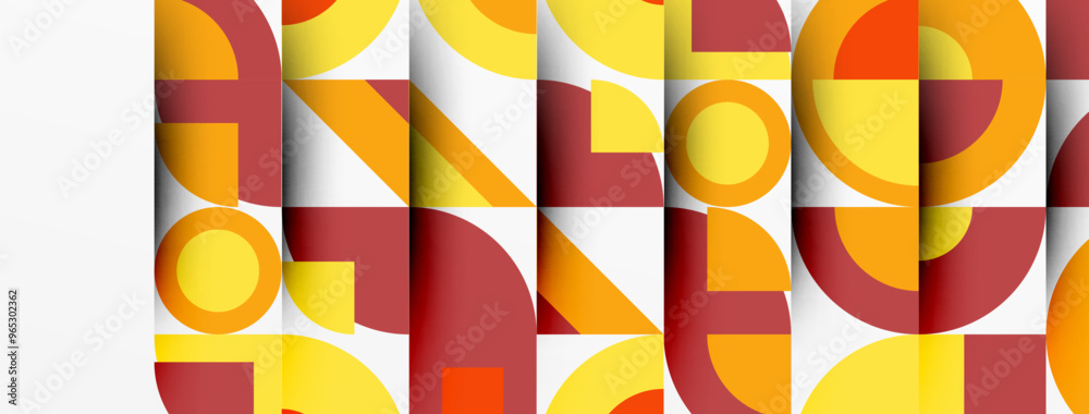 Poster Geometric design abstract background - circles squares
