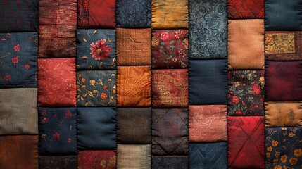 Patchwork Quilt Fabric Texture Background