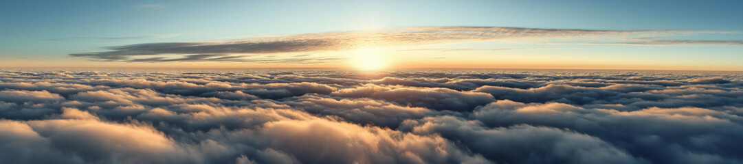 Fototapeta premium above the clouds panoramic view in the sky