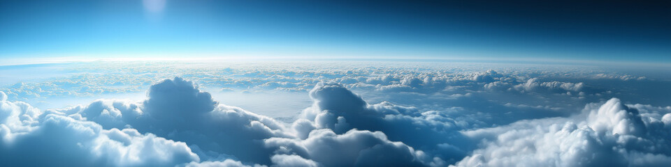 Fototapeta premium above the clouds panoramic view in the sky