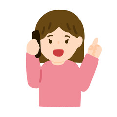 電話でアドバイスをする女性